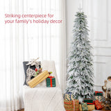 Sapin de Noël artificiel effilé enneigé 1,8 m