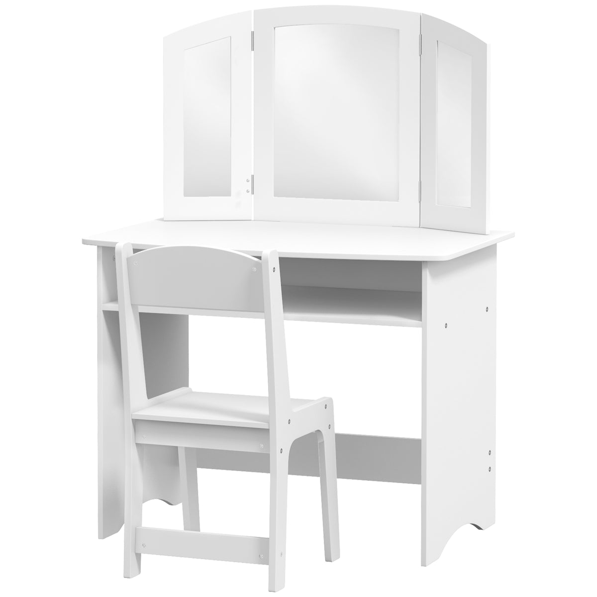 Coiffeuse pour enfants 2 en 1 avec miroir et tabouret