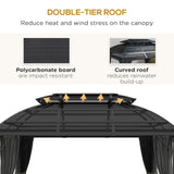 Gazebo de jardin double toit polycarbonate cadre aluminium