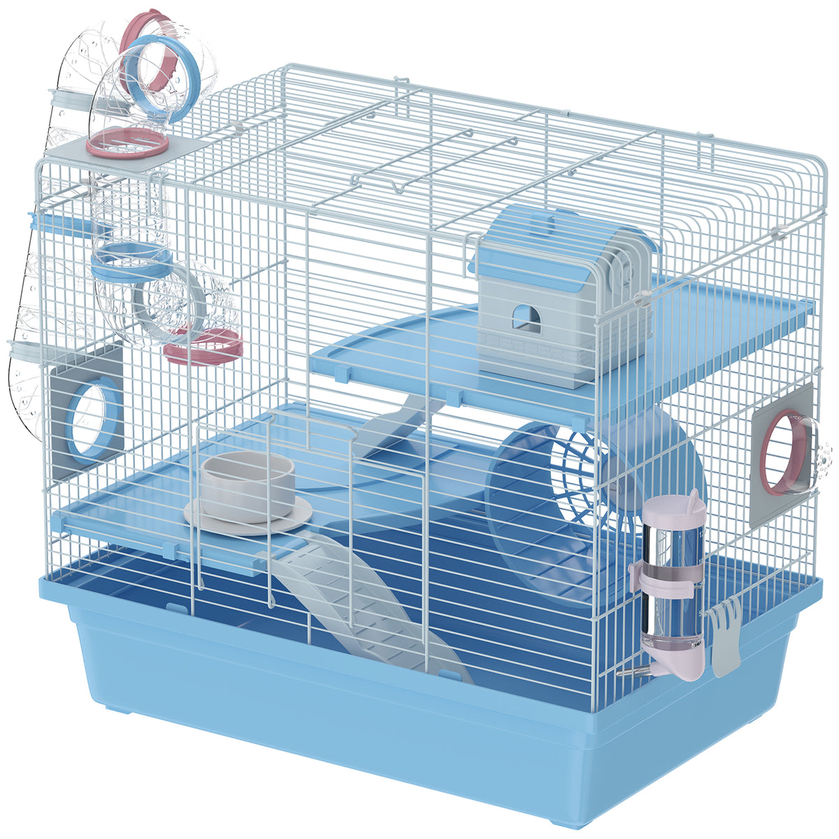 Cage à hamster sur plusieurs niveaux