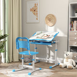 Bureau d'étude ajustable avec chaise et tiroir enfant