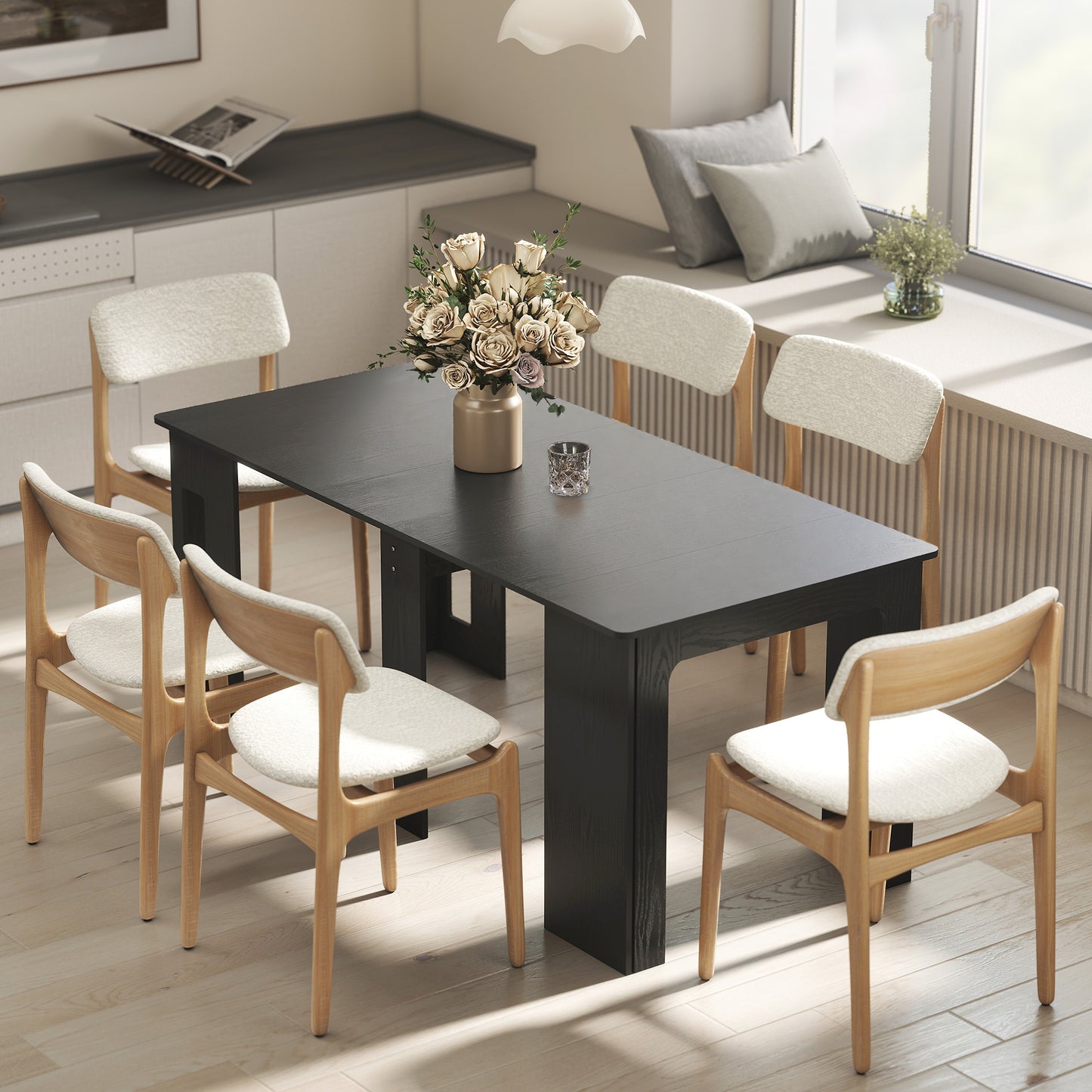 Table à manger extensible 60-180 cm pour 6-8 personnes