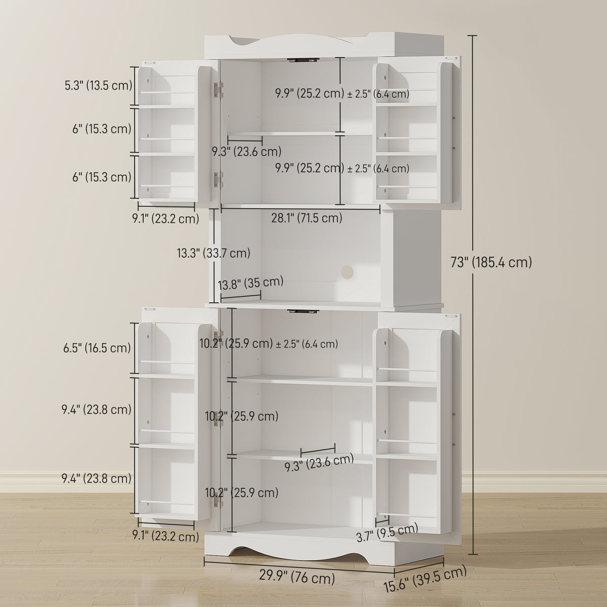 Armoire de cuisine autoportante avec rangement