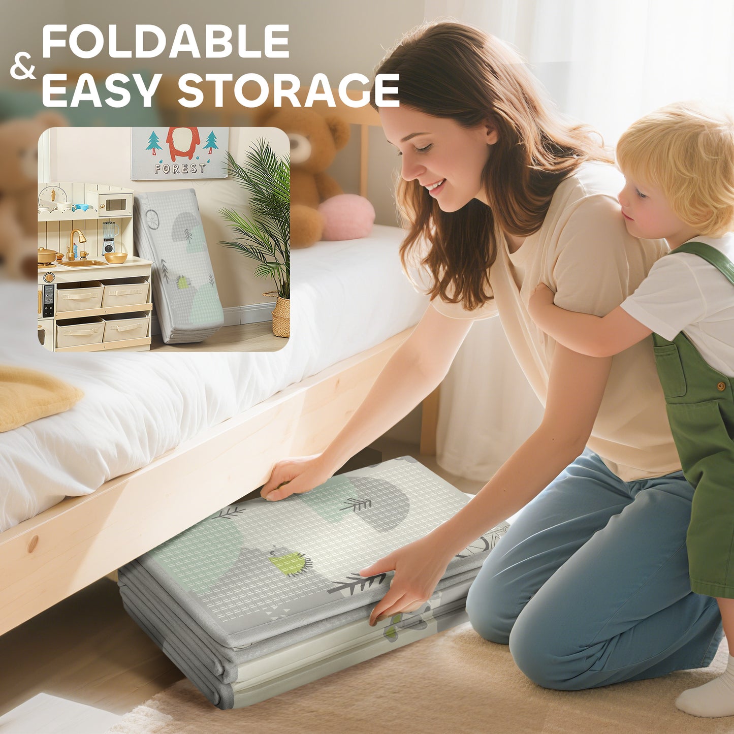 Tapis de jeu bébé pliable double face 200 x 150 cm