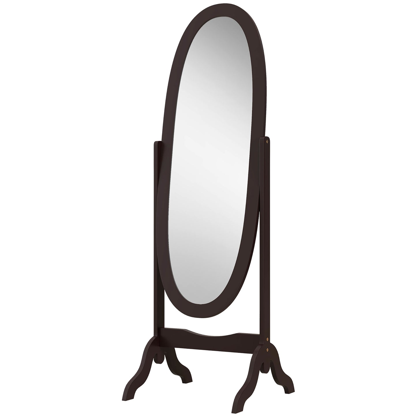 Miroir sur pied ovale pleine longueur à angle réglable