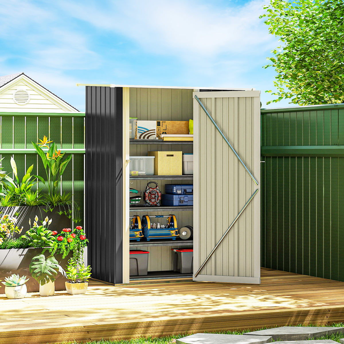 Cabanon de rangement extérieur 5 x 3 pi toit incliné