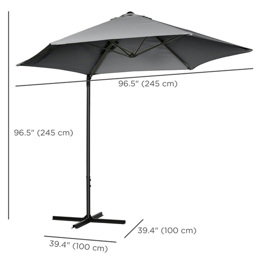 Parasol déporté cantilever 8,5 pieds avec base
