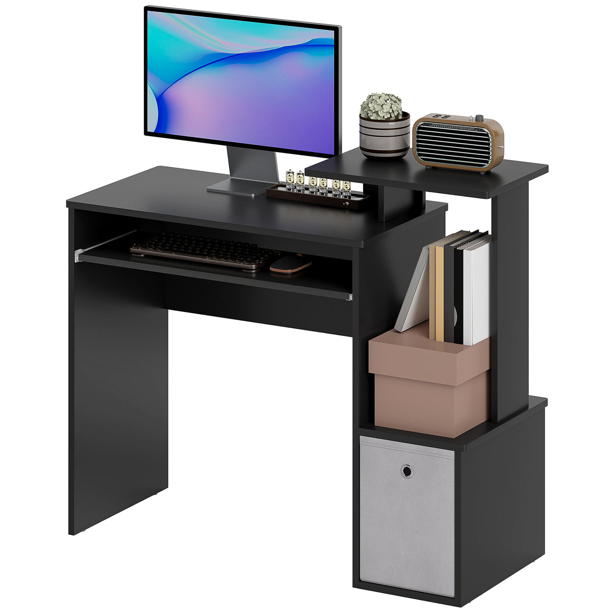 Bureau d'ordinateur avec tiroir et tablette pour clavier