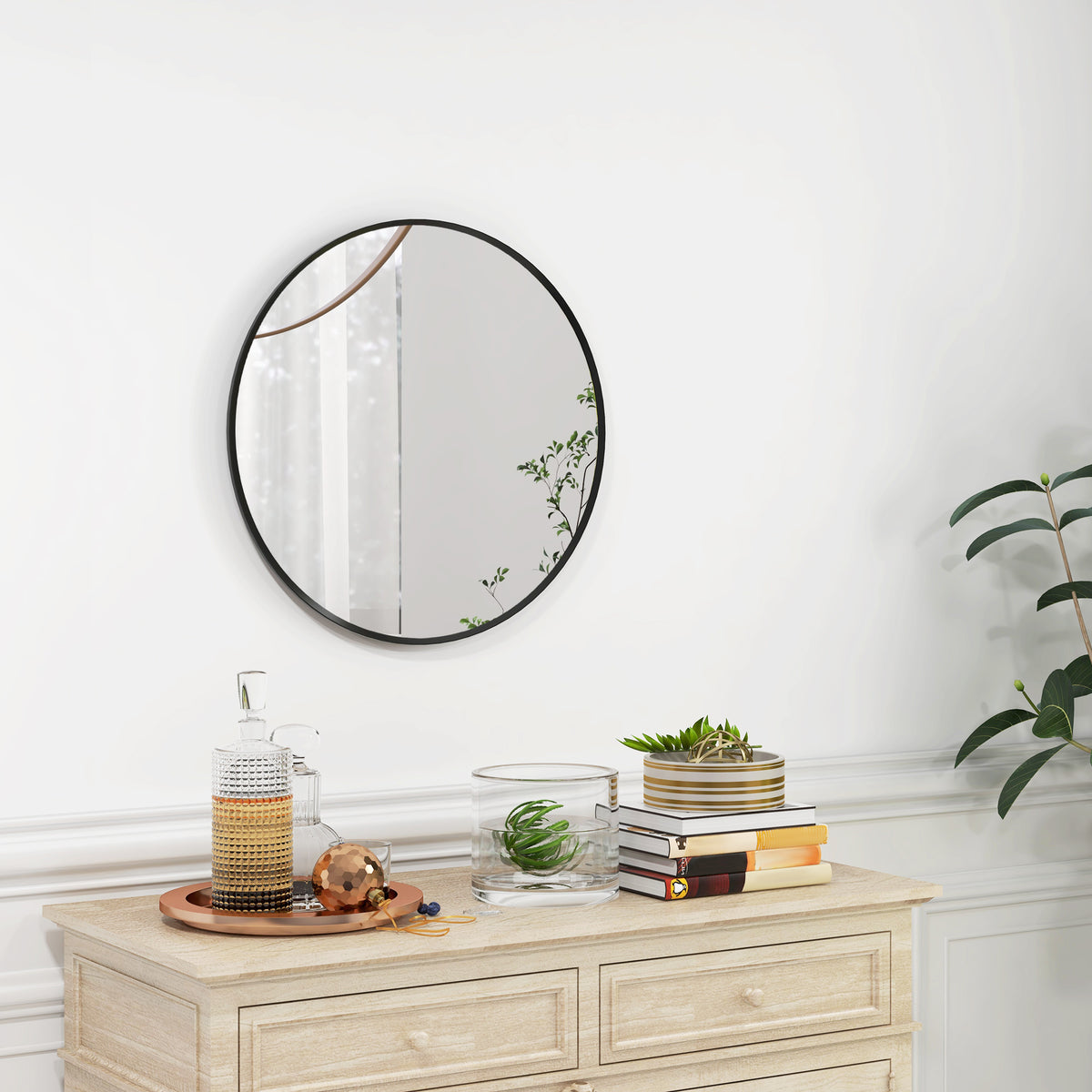 Miroir mural rond moderne 61 cm