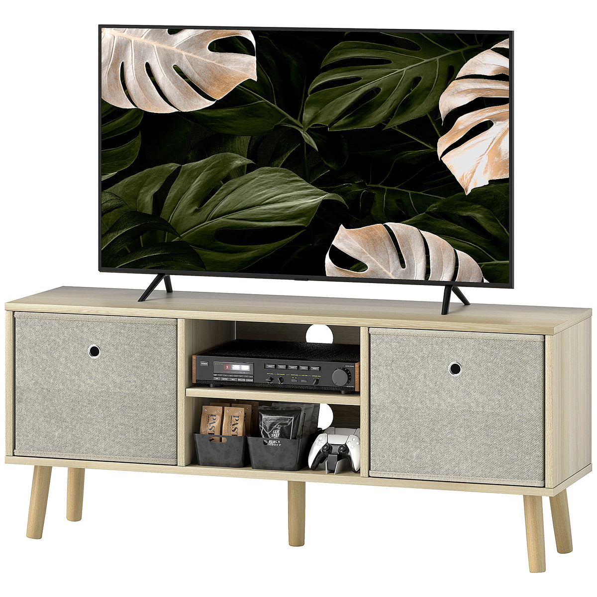 Meuble TV moderne avec tiroirs pliables