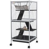 Cage à roulettes pour petits animaux 4 niveaux