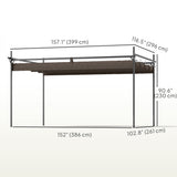 Pergola métallique autoportante avec toit rétractable UPF30+