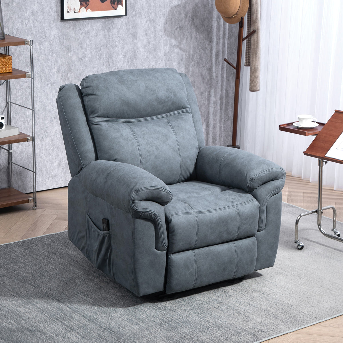 Fauteuil inclinable manuel avec massage vibrant et pochettes