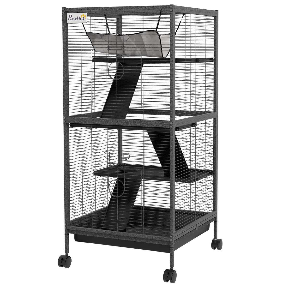 Cage à roulettes pour petits animaux 4 niveaux
