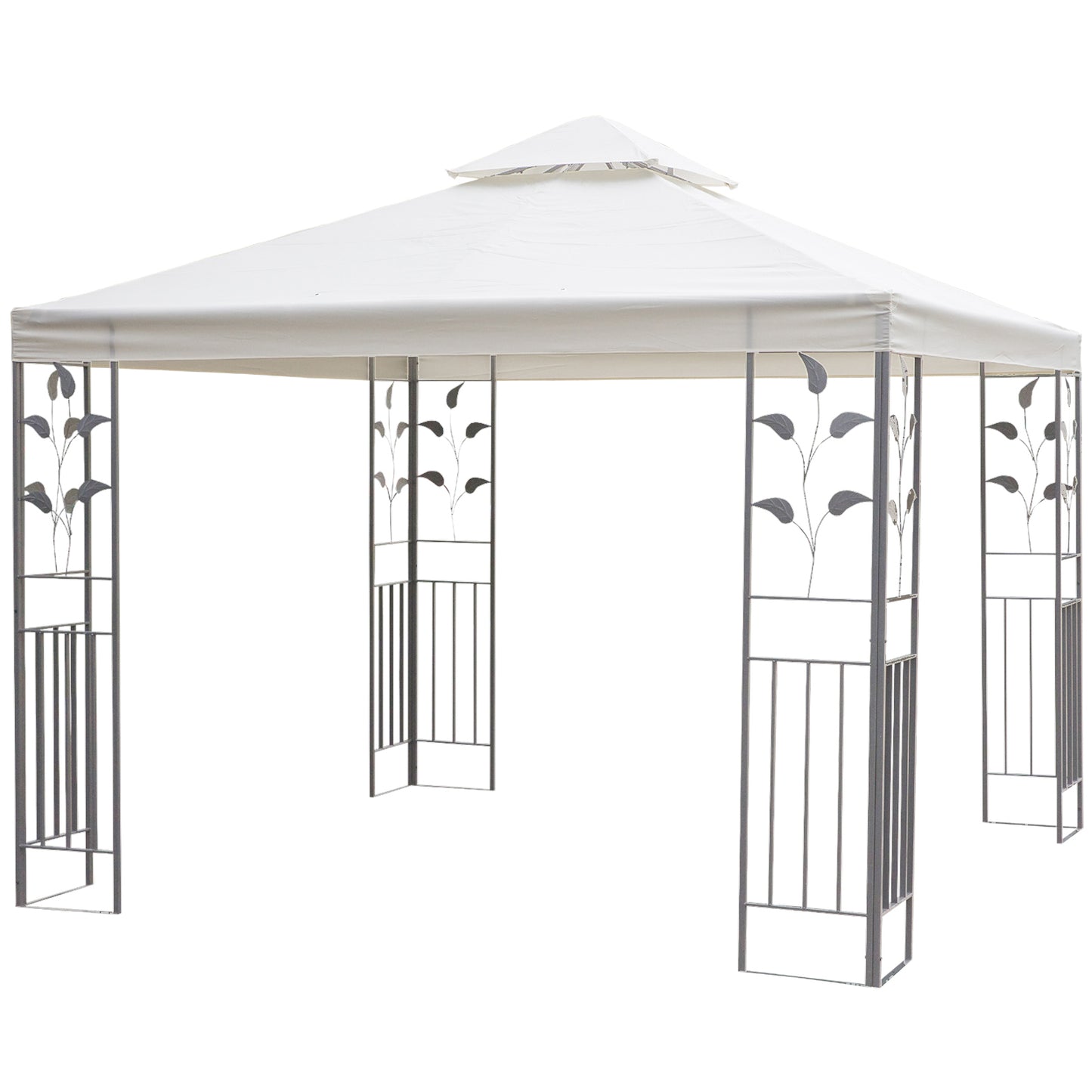 Gazebo de jardin métal toit ventilé double niveau