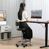 Tabouret à roulettes réglable avec dossier et pivot 360