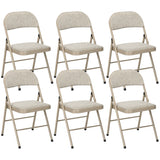 Chaises pliantes rembourrées en métal — ensemble de 6