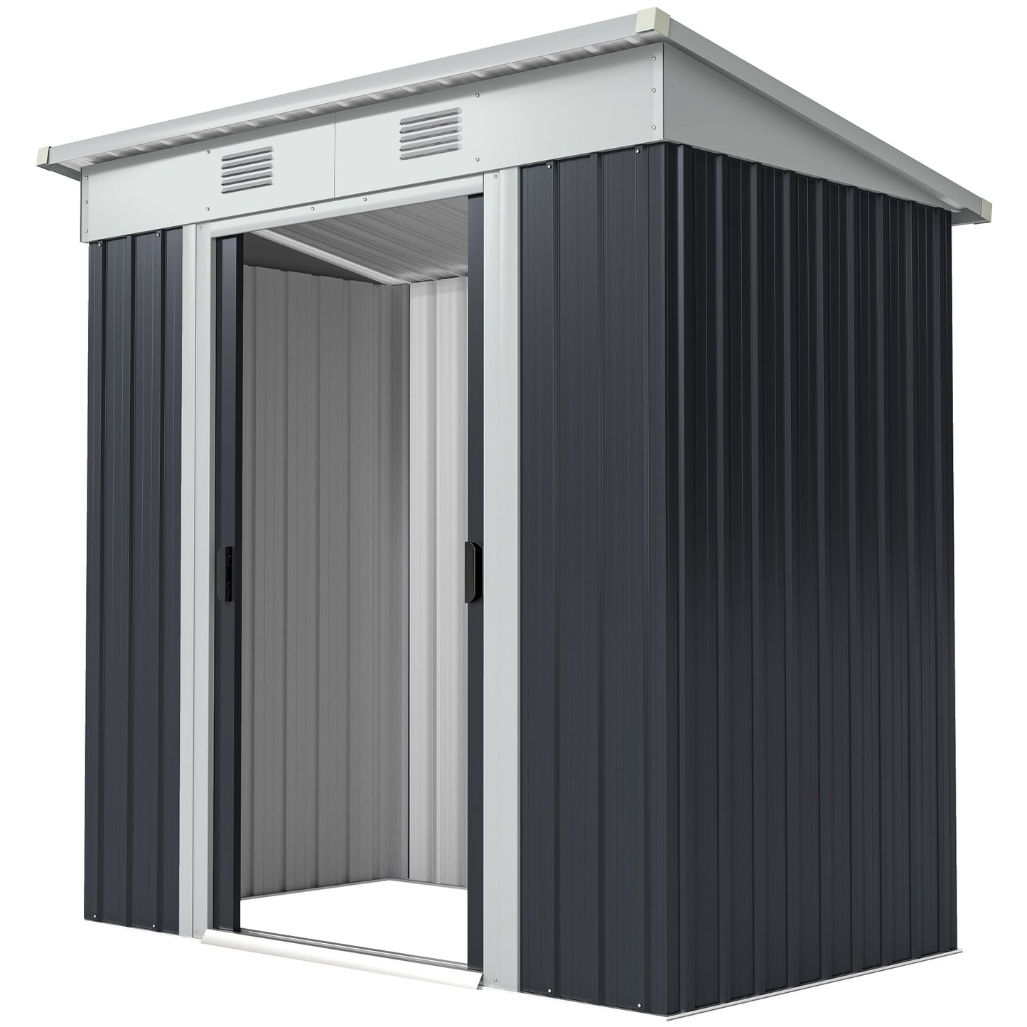 Abri de jardin en acier galvanisé avec portes coulissantes