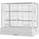 Cage à oiseaux avec perchoirs en bois et plateau amovible