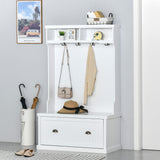 Meuble d'entrée avec banc de rangement et patères 164 cm