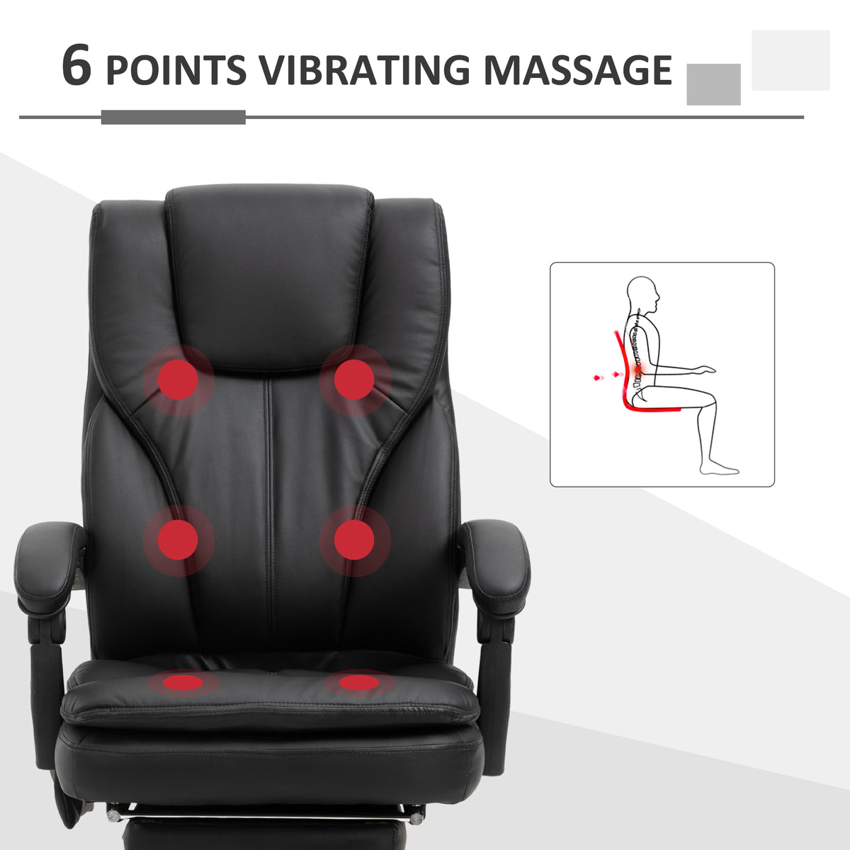 Chaise de bureau massante inclinable avec repose-pieds
