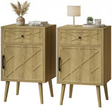 Tables de chevet avec tiroir et cabinet — lot de 2