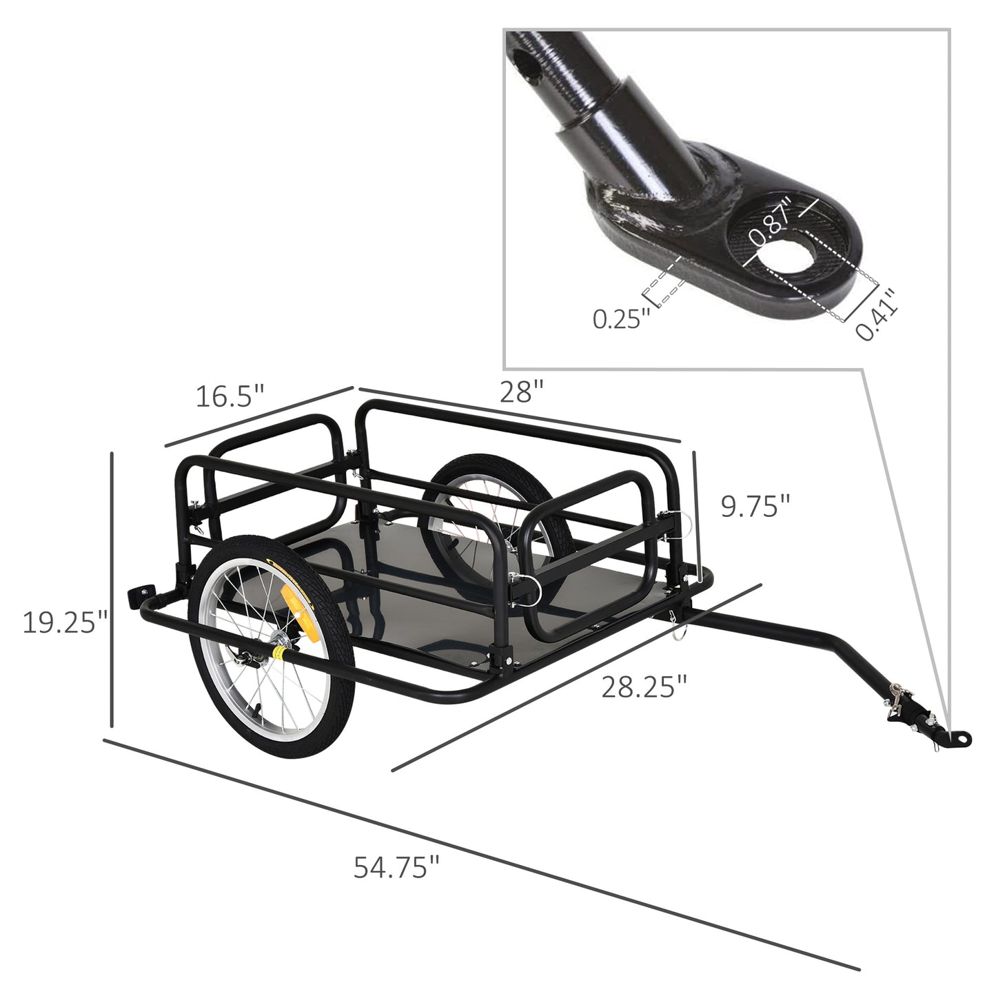 Remorque vélo cargo pliable en acier