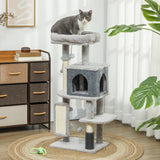 Arbre à chat multiniveaux avec griffoirs et condo