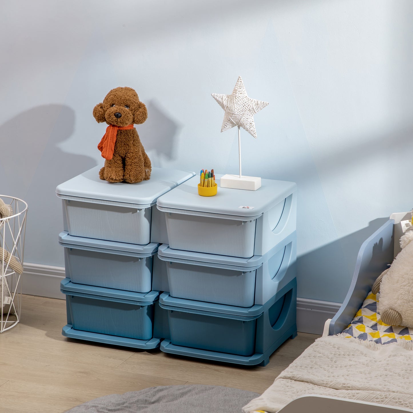 Organisateur jouets 3 niveaux 6 tiroirs plastique enfants