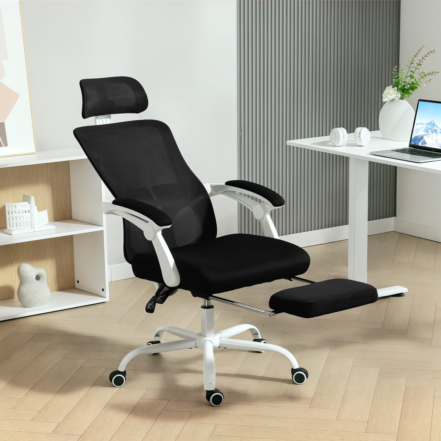 Chaise de bureau ergonomique avec support lombaire ajustable et appui-tête