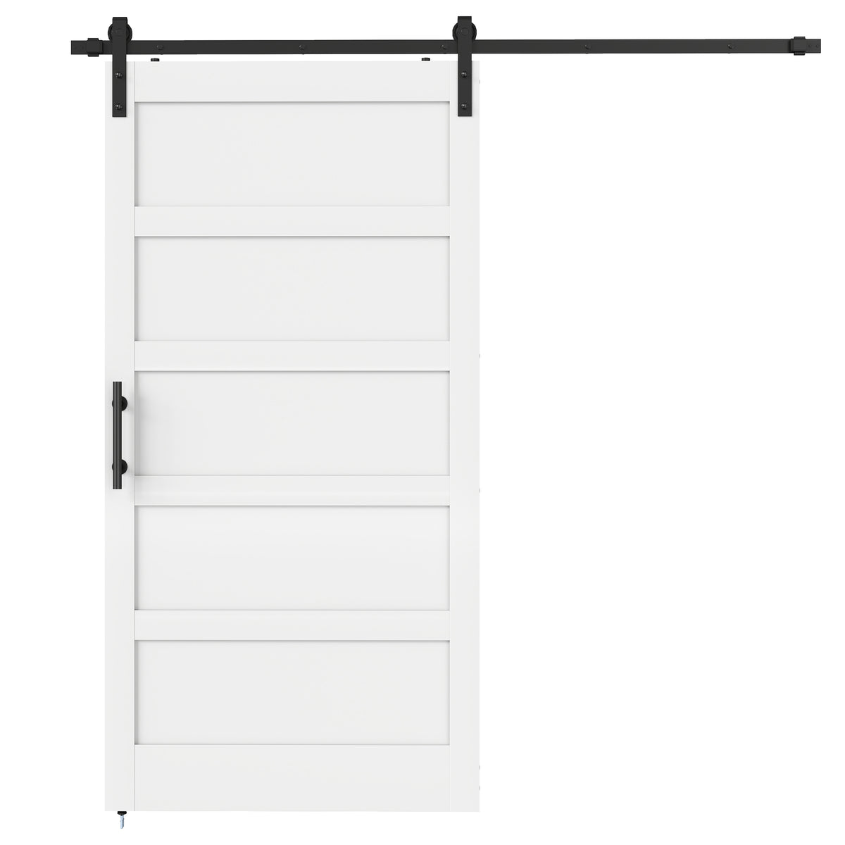 Porte de grange coulissante style Shaker avec quincaillerie
