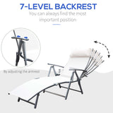 Chaise longue pliante réglable en acier — 7 positions