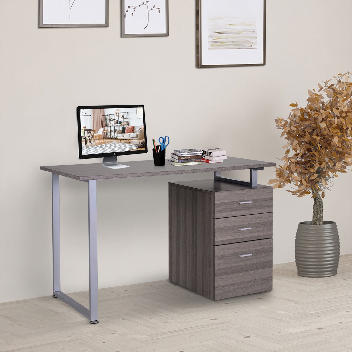 Bureau informatique tiroirs amovibles 47 po
