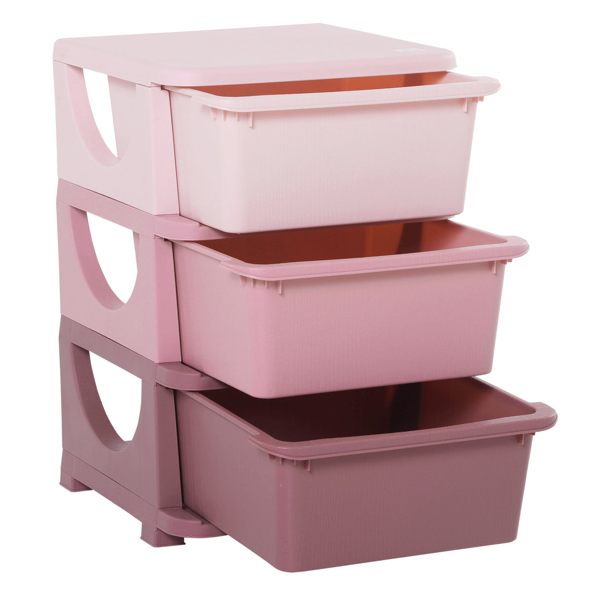 Organisateur de jouets à 3 niveaux et tiroirs en plastique