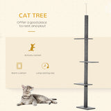 Arbre à chat ajustable sol-plafond 4 niveaux