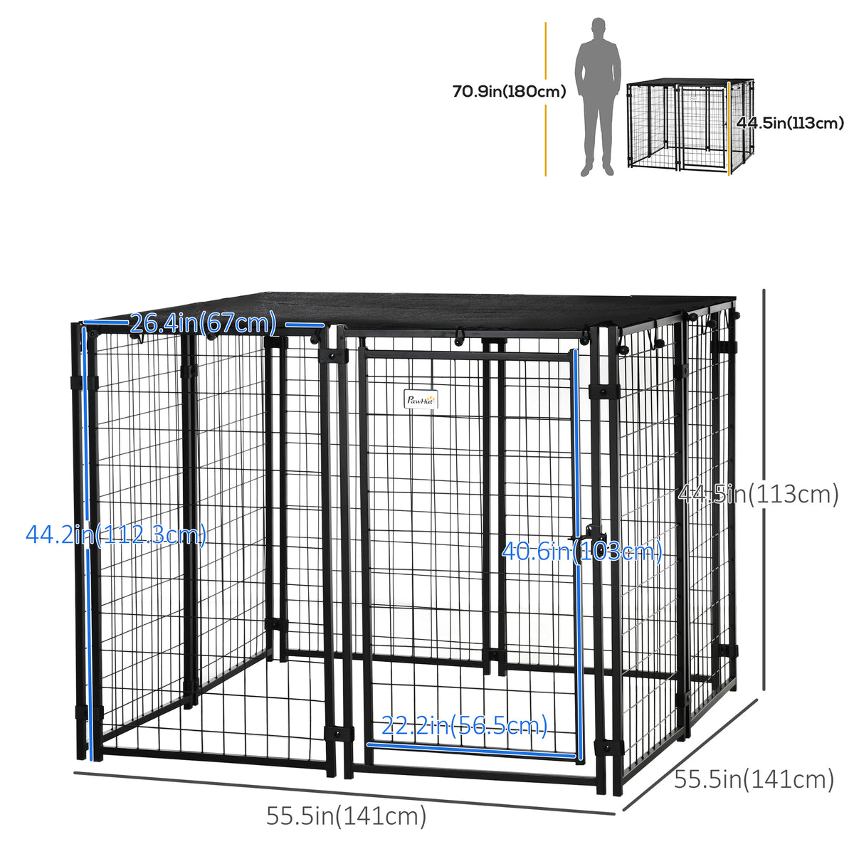 Enclos extérieur pour chien verrouillable