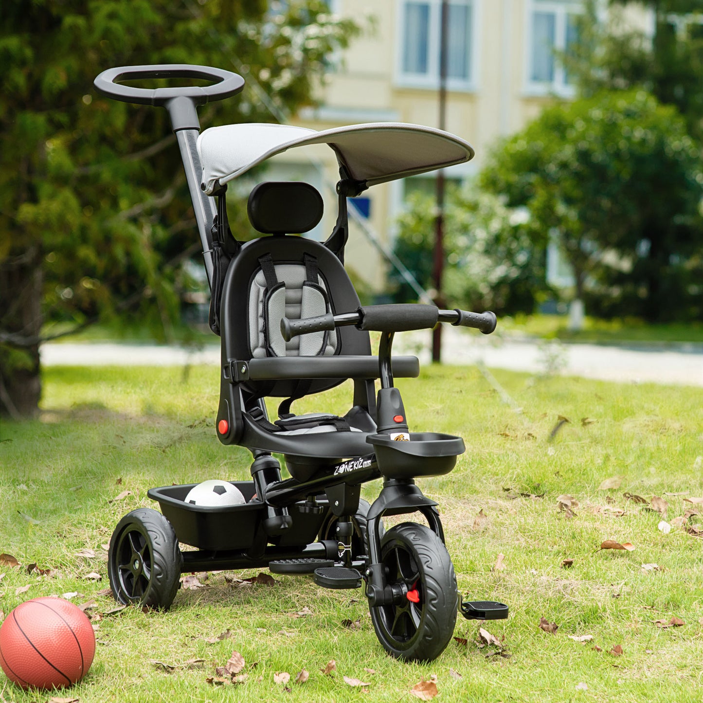 Tricycle évolutif 5-en-1 avec poignée parentale