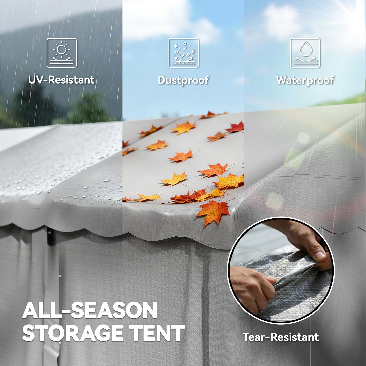 Abri de jardin portable toile imperméable 396 x 305 cm