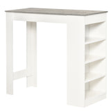 Table haute de bar avec 4 étagères de rangement