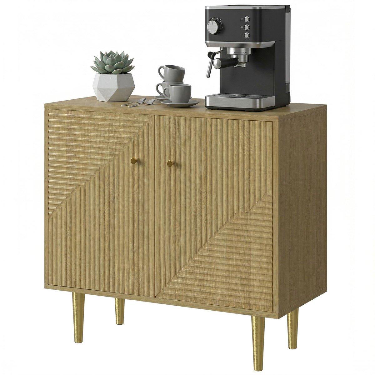 Buffet de salle à manger géométrique avec étagère réglable