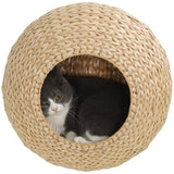 Étagère murale pour chat en massette avec coussin
