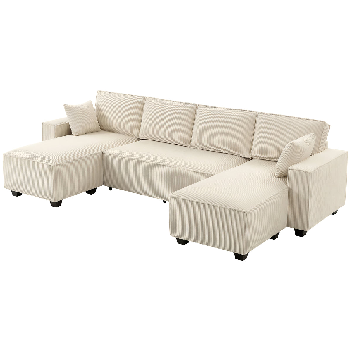 Canapé sectionnel modulaire en U avec doubles chaises