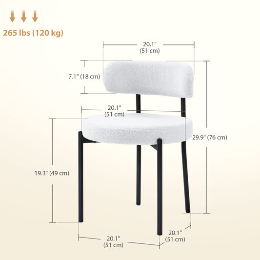 Ensemble de 4 Chaises de Cuisine Aosom - Sièges Rembourrés Style Moderne