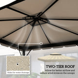 Toile de remplacement pour gazebo double toit ventilé 3 x 3 m