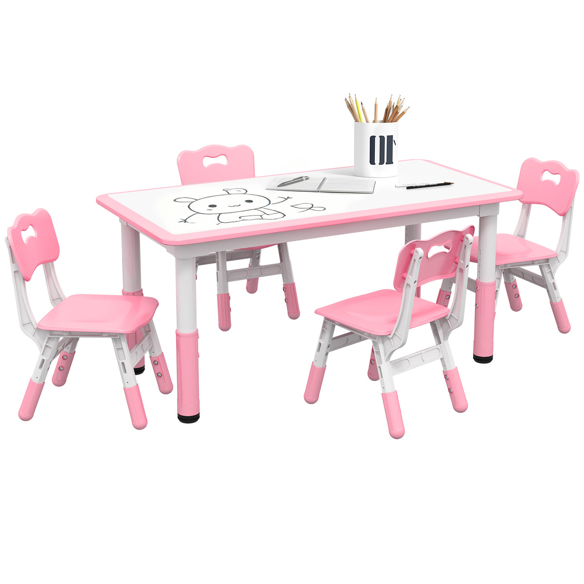 Ensemble table et chaises pour enfants ajustable — Lot de 5