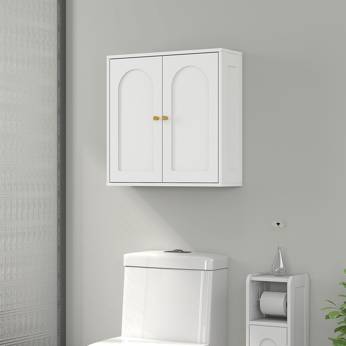 Armoire de toilette murale moderne à deux portes arquées