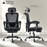 Chaise de bureau ergonomique maille avec appui-tête réglable