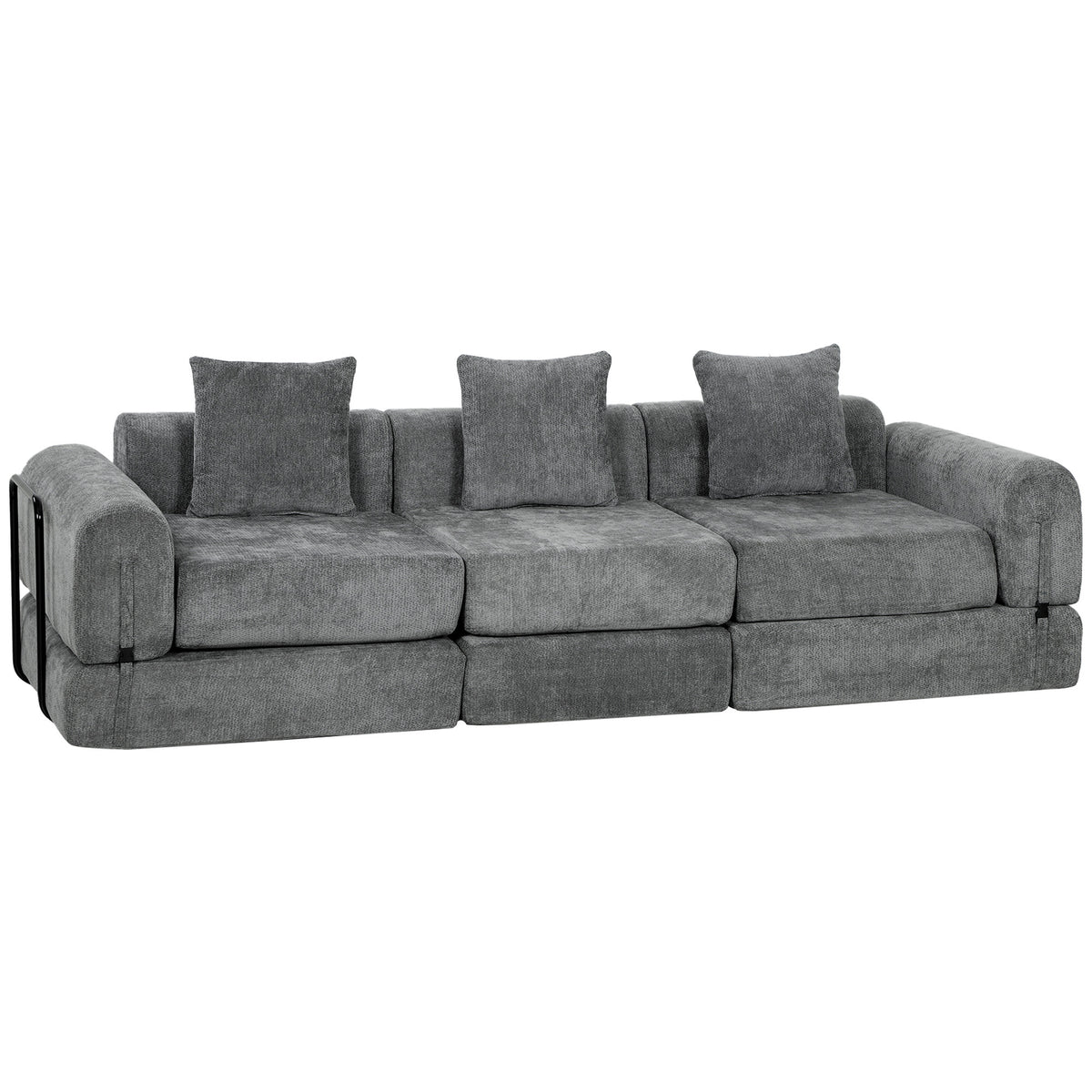 Canapé-lit modulaire pliant en chenille