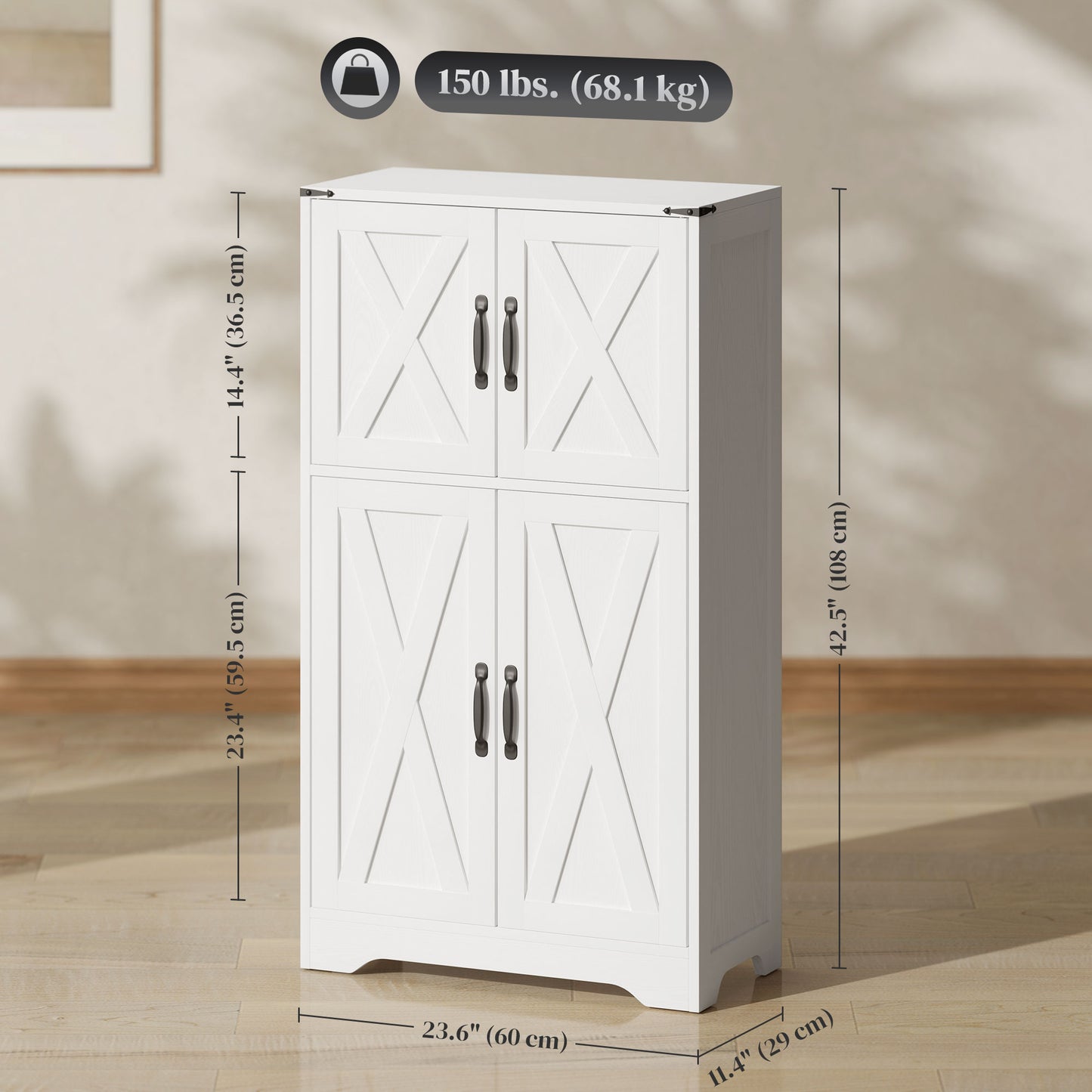 Armoire de cuisine style fermette avec portes de grange
