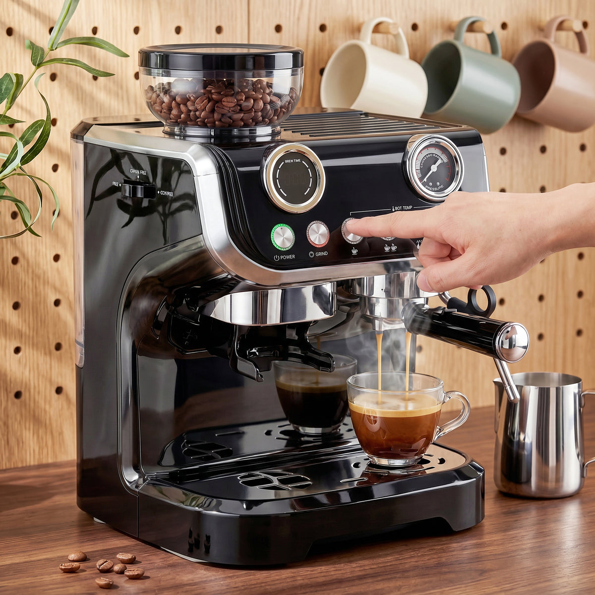Machine à espresso 15 bars avec moulin et mousseur